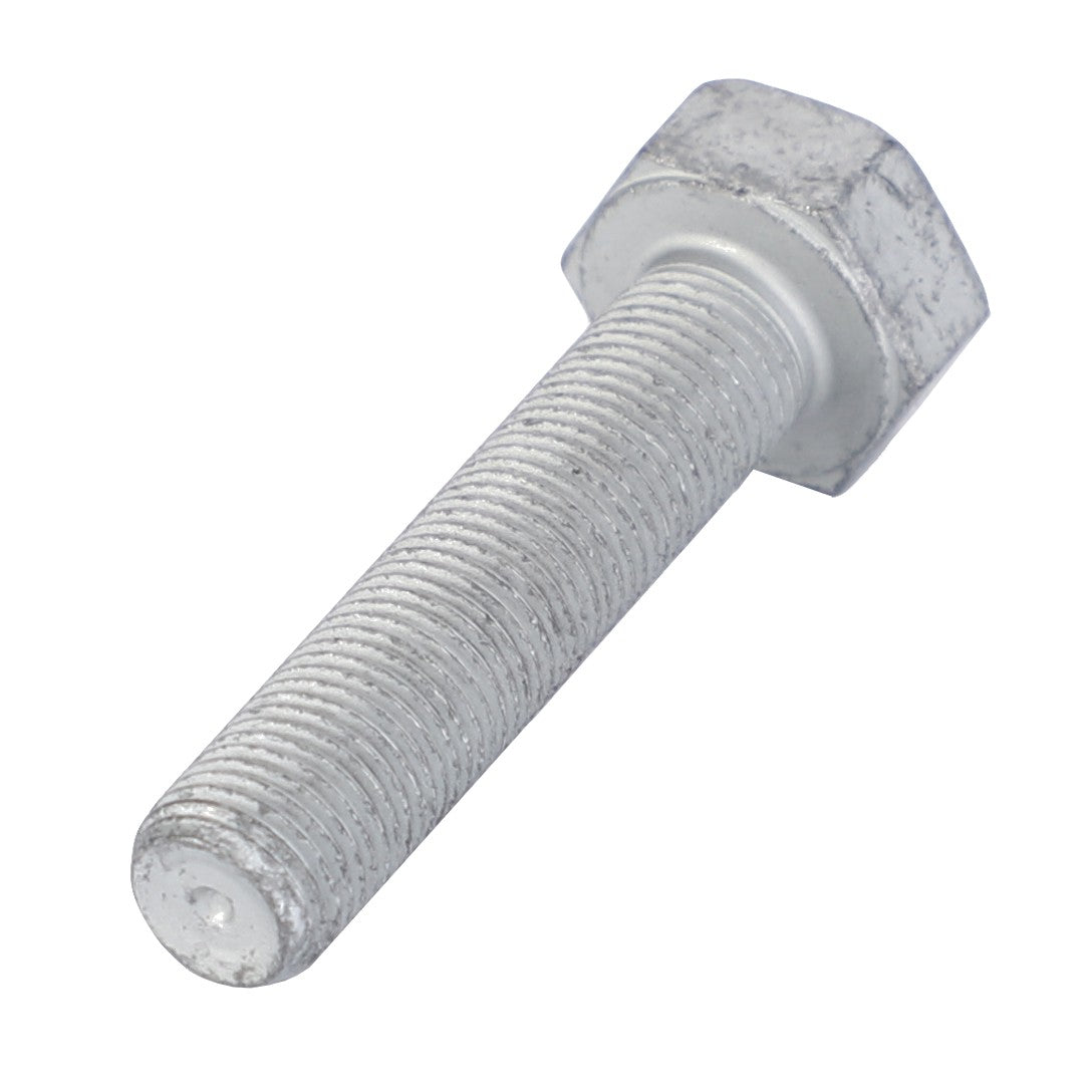 A close-up of the AGCO Hex Head Bolt (F716201310160) featuring its silver hexagonal head and threaded shaft.