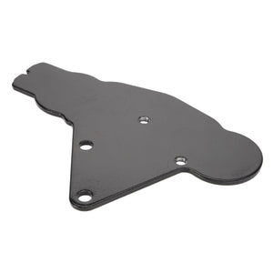 The AGCO Bracket - AL5034122 is a flat, irregularly-shaped black metal bracket featuring three holes of varying sizes. No current product description is available for this item.