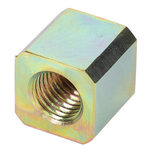 A threaded square metal nut with a reflective surface, designed for fastening applications on Massey Ferguson equipment, identified as AGCO | Guide - 3795381M1.