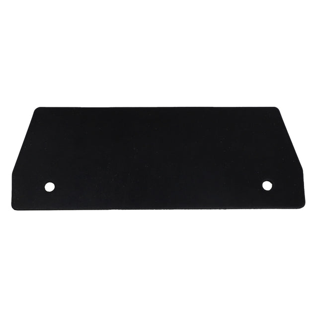 The AGCO Rubber Seal, model Acw1748350, is a rectangular black rubber gasket with two precisely positioned circular holes located near the shorter sides.