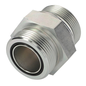 The AGCO | Union - Acw1965820 is a metallic threaded coupling fitting with a hexagonal middle section and an O-ring seal inside. No current product description information is available.