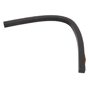 The AGCO Foam - Acw072555A by AGCO is a sleek black and gray foam strip with a textured surface that bends precisely at a right angle, offering both functionality and style.