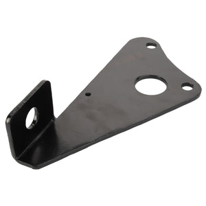 The AGCO Bracket - Acp0198120, a black metal bracket from the AGCO brand, features an angled edge and three holes of varying sizes. No current product description available.