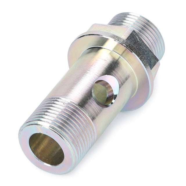 A close-up of a JMCE Banjo Bolt (Product Code: 716890580020) featuring a cylindrical metallic fitting with threaded ends and a side hole, likely used in piping or machinery. (*STOCK CLEARANCE*)