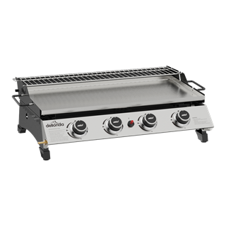 Sealey | Dellonda 4 Burner Stainless Steel Portable Gas Plancha with Warming Rack 10kW - DG277