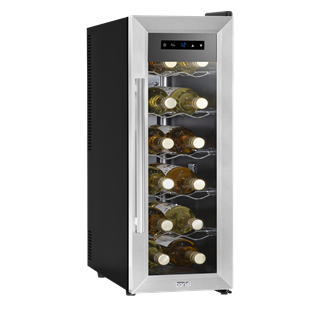 Sealey | Baridi 12 Bottle Wine Fridge & Cooler - Stainless Steel - DH74