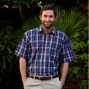 Champion Whitby Blue Polycotton Work Shirt with Pocket | BB-3103BLUE