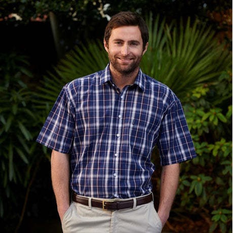 Champion Whitby Blue Polycotton Work Shirt with Pocket | BB-3103BLUE