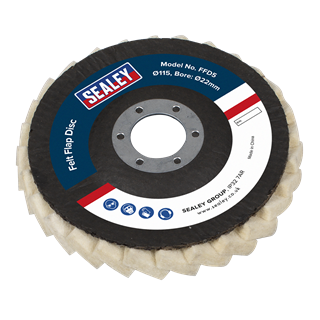 Sealey | Felt Flap Disc Ø115mm Ø22mm Bore - Pack of 5 - FFD5