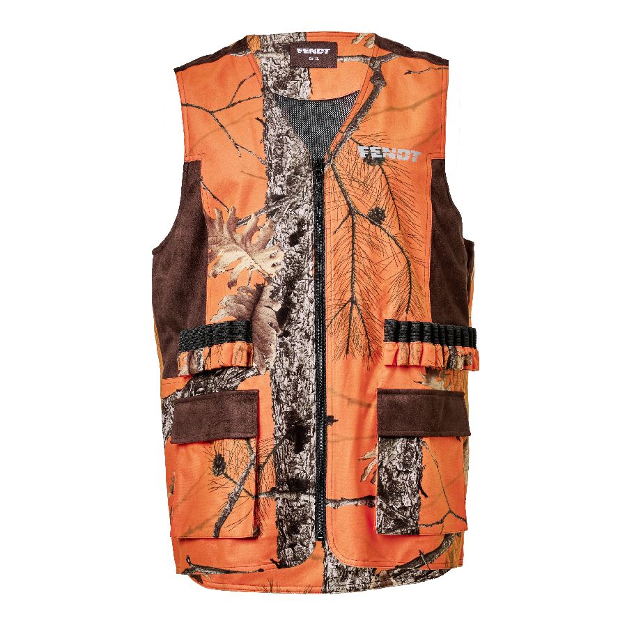 Fendt Hunting Gilet Signal Orange Camouflage with Cartridge Loops | X991025142