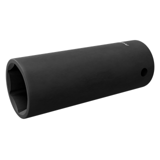 A deep Impact Socket 20mm by Sealey, with a 1/2" square drive, black cylindrical design, featuring a hexagonal interior and a hole on one end. Ideal for use with air impact wrenches.