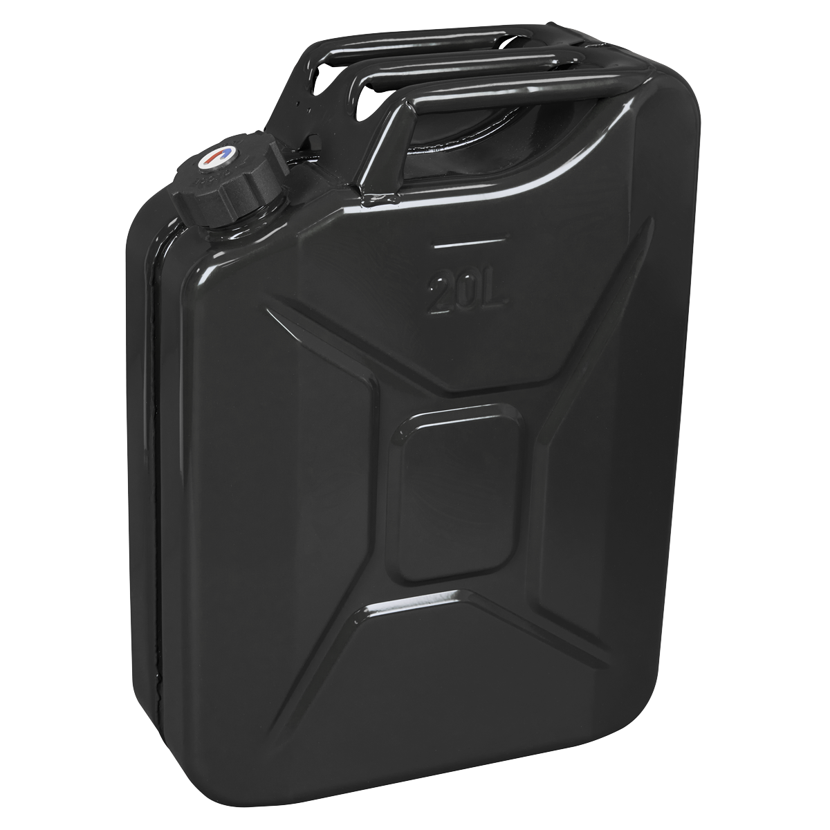 Sealey | Screw Cap Metal Jerry Can 20L - Black - JC20SCB