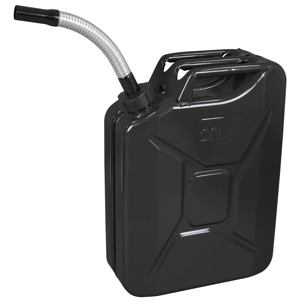 Sealey | Screw Cap Metal Jerry Can 20L - Black - JC20SCB