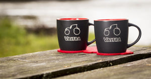 Valtra Black Mug with Red Interior & Engraved Tractor Design - V42701403
