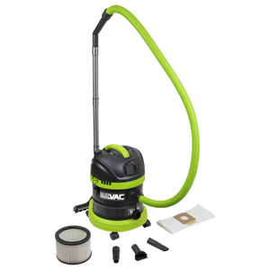 Sealey | BuilderVac® Wet & Dry Vacuum Cleaner 15L Stainless Steel Drum M Class Filtration - PC150BV