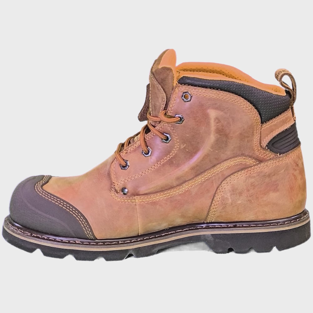 Buckler Safety Lace Boot – Steel Toe & Midsole, Slip-Resistant Work Boots | B550SM