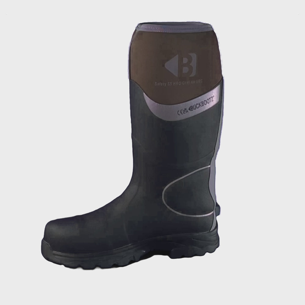 Buckler BBZ8000 S5 Green 360° Hi-Vis Neoprene/Rubber Safety Wellington Boot | Lightweight & EN Certified