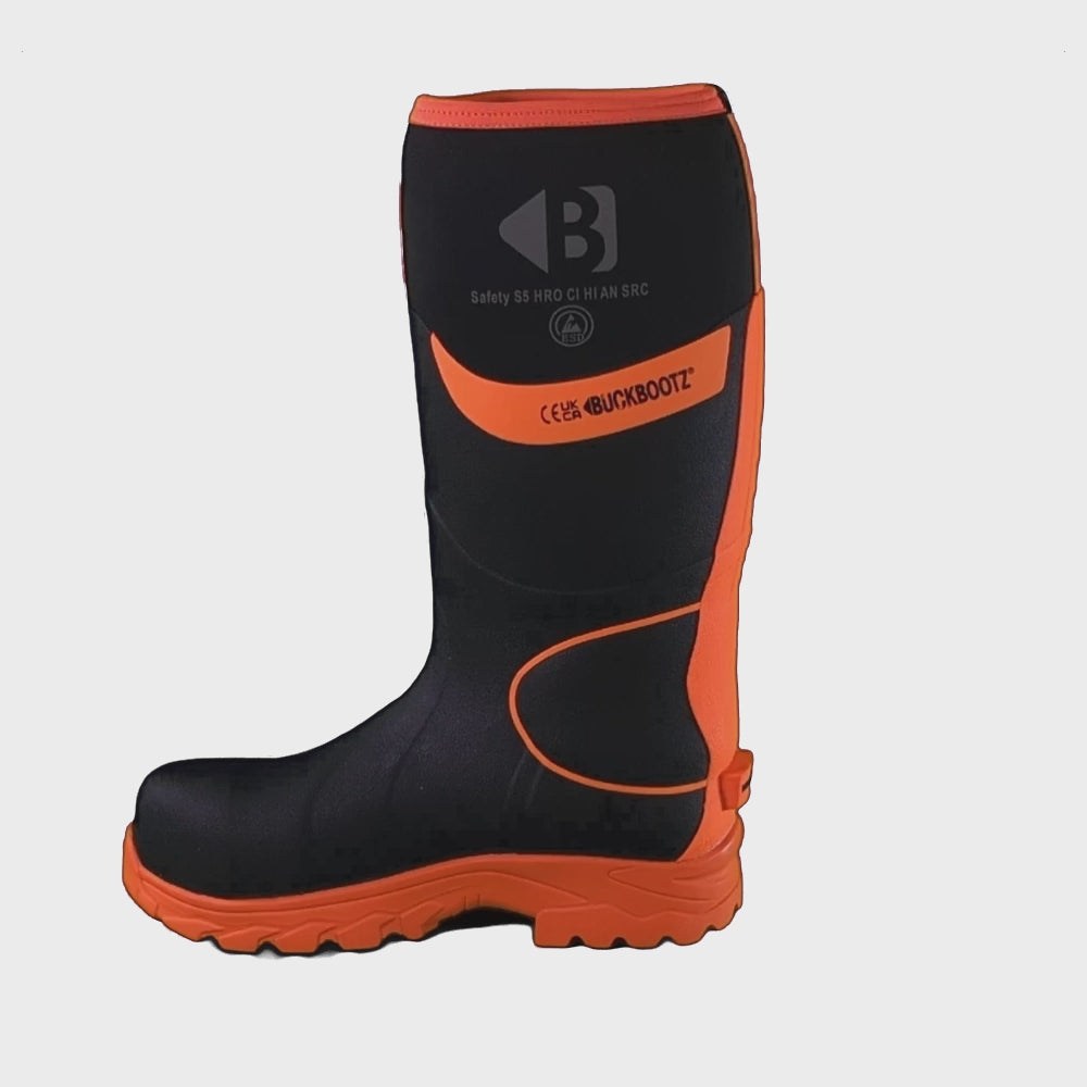 *SPECIAL PRICE* - Buckler - Buckler Hi Viz Safety Wellies - Black - BBZ8000BK/OR