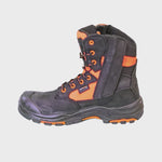 *STOCK CLEARANCE* - UK Size 6, 7 & 11 - Buckler Safety Lace/Zip Boot – BVIZ1/OR | Hi-Vis, Waterproof & Slip-Resistant