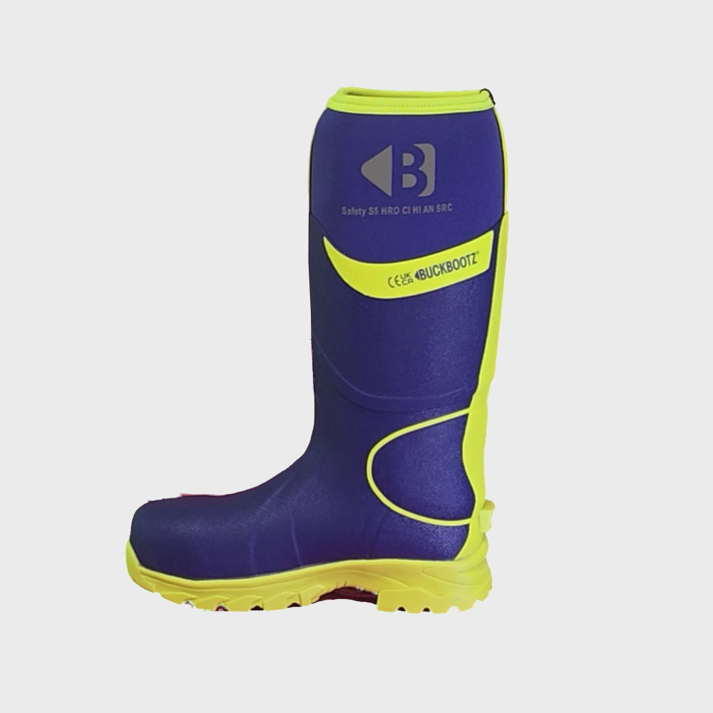 Buckler S5 High-Visibility Safety Wellington Boot – Blue/Yellow Waterproof Work Boots | BBZ8000