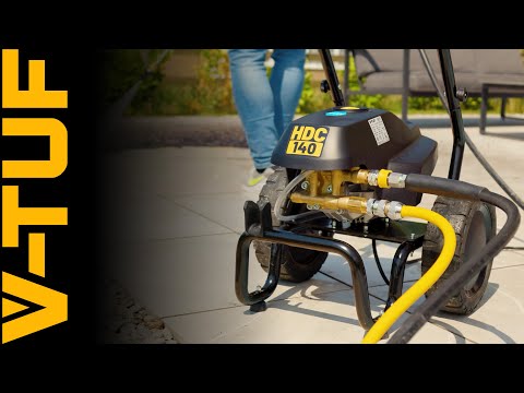 V-TUF HDC140 - 240v Professional Cold Electric Site Pressure Washer with Cage Frame - 2030psi, 140Bar, 8L/min
