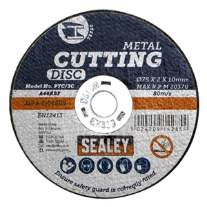 Sealey | 75 x 2mm Cutting Disc 10mm Bore - Pack of 10 - PTC/3C10