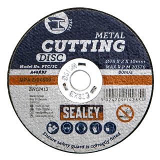 Sealey | 75 x 2mm Cutting Disc 10mm Bore - Pack of 10 - PTC/3C10