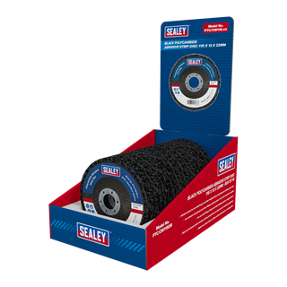 Sealey | 115 x 13mm Black Polycarbide Abrasive Strip Disc 22mm Bore - Display Box of 10 - PTC/CW115DB