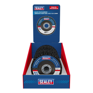 Sealey | 115 x 13mm Black Polycarbide Abrasive Strip Disc 22mm Bore - Display Box of 10 - PTC/CW115DB