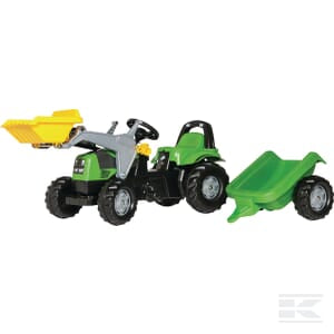 Pedal tractor with front-loader and trailer, Deutz Fahr, from age 2.5, rollyKid by Rolly Toys - R02319