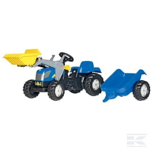 Pedal tractor with front-loader and trailer, New Holland - R02392