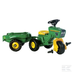 Pedal tractor with front-loader and trailer, John Deere - R05276