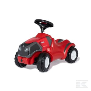 The Push Tractor Lintrac - R132775 from Rolly Toys is a red ride-on toy car with black accents and large white wheels, perfectly designed for young children.