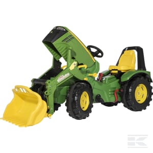 Pedal tractor with front loader, John Deere 8400R with brake and gears - R65107