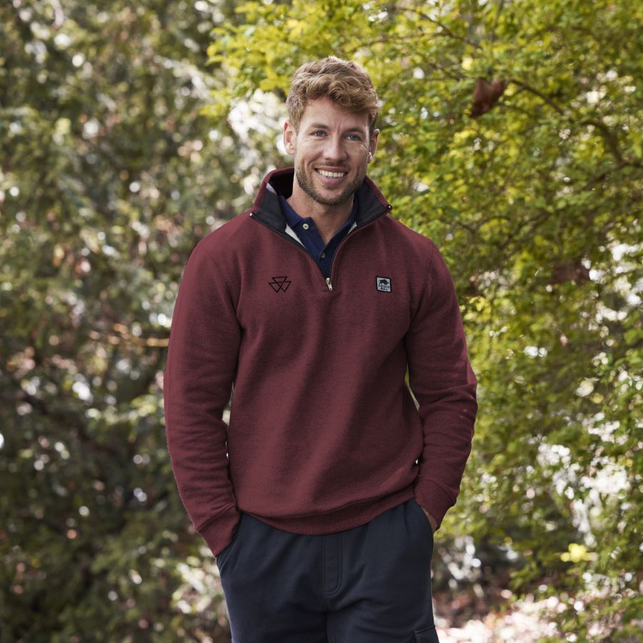 MF Classic Quarter Zip Sweat - Claret - X993622409