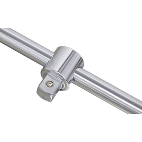 Close-up view of a Sealey Sliding T-Bar 3/4"Sq Drive (S34/TB) socket wrench handle, crafted from Chrome Vanadium steel for enhanced corrosion resistance, featuring a square drive.