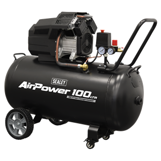 Sealey | Air Compressor 100L V-Twin Oil Free Direct Drive 3hp - SAC10002