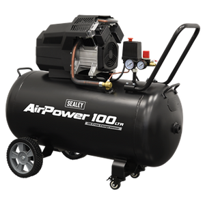 Sealey | Air Compressor 100L V-Twin Oil Free Direct Drive 3hp - SAC10002