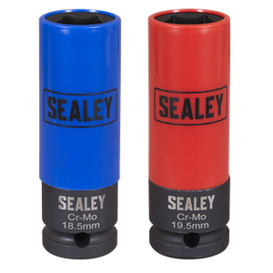 Sealey | Alloy Wheel Impact Socket Set 1/2"Sq Drive 2pc - SX01819