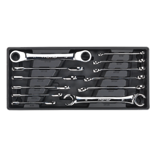 Tool Tray with Flare Nut & Ratchet Ring Spanner Set 12pc - TBT13 - Farming Parts