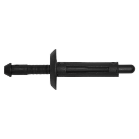 The Sealey Push Rivet (Product Code: TCPR1518U) measuring Ø15mm x 55mm, designed for a 6.3mm hole, comes in a pack of 20 and provides universal compatibility for various applications with its black plastic flat head and split shank.