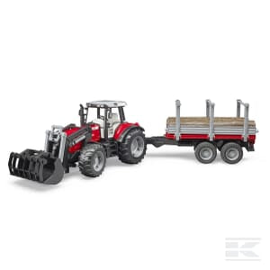 Massey Ferguson 7480 with Front Loader & Timber Trailer – 1:16 Scale Farm Model | U02046