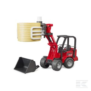 Schäffer Compact Loader 2630 with Bale Gripper & Round Bale – 1:16 Scale | U02192