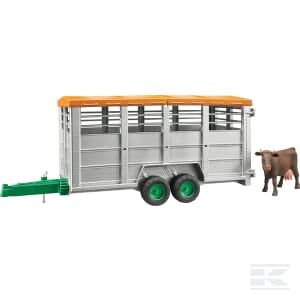 Cattle Trailer with 1 Cow – 1:16 Scale, Durable & Playable Farm Model | U02227