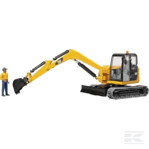 CAT mini excavator + worker - U02466