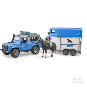 Police Land Rover with Horse Trailer – 1:16 Scale Emergency Transport Set | U02588