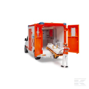 MB Sprinter Ambulance with Driver & Light + Sound Module – 1:16 Scale, Playable & Interactive Model | U02676