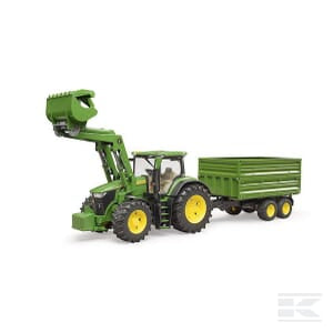 John Deere 7R 350 with Front Loader & Trailer – 1:16 Scale Farm Model | U03155