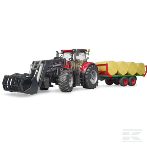 Case IH Optum 300 CVX with Front Loader & Trailer – 1:16 Scale, Durable & Playable Model | U03198