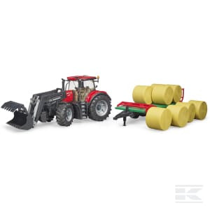 Case IH Optum 300 CVX with front loader and trailer - U03198